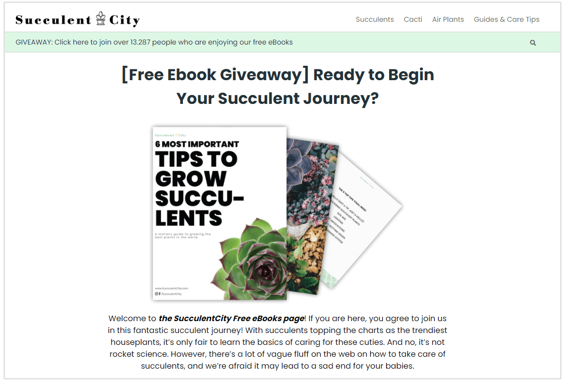 how to grow succulents ebook